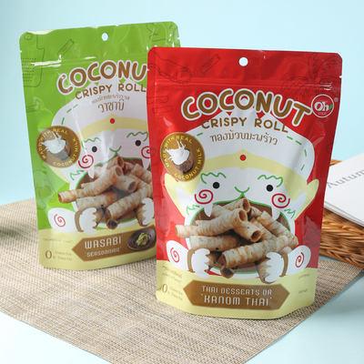 De douane drukte omhoog tribunezak met ritssluiting voor Suikergoed. Koekjes, Koekjes. Koffie verpakking