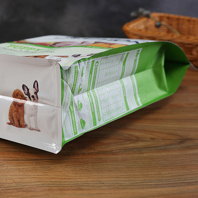 Plastic Verpakkende de Zaktribune van het Hondbrc Voedsel voor huisdieren op de Hoekplaatzakken van de Zak Vlakke Bodem met Ritssluiting