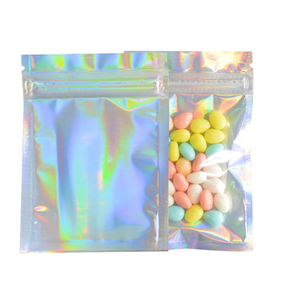 Van de de Zakken Glanzende Opnieuw te gebruiken Folie van het geurbewijs Kleine Plastic Resealable de Zakken Holografische Make-up