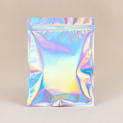 Van de de Zakken Glanzende Opnieuw te gebruiken Folie van het geurbewijs Kleine Plastic Resealable de Zakken Holografische Make-up